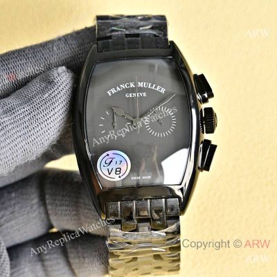 High Quality Replica Franck Muller Casablanca Barrel 316 Stainless Steel Black Strap Different Color Face Dial Black Ceramic Bezel Watch 40*14.50mm